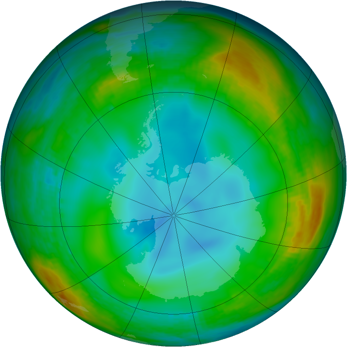 Antarctic ozone map for 01 July 1983